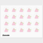 Stickers Baby shower Robe de Bébé rose (Feuille)