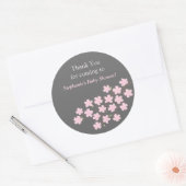 Stickers Baby shower rose cerisier en fleurs (Enveloppe)