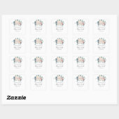 Stickers Baby shower rose et bleu (Feuille)