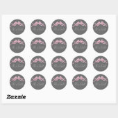 Stickers Baby shower rose et gris élégant (Feuille)