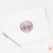 Stickers Baby shower rose et gris élégant (Enveloppe)