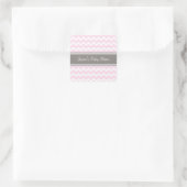 Stickers Baby shower rose Gris Chevron Favoriser l (Sac)