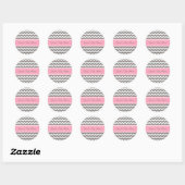 Stickers Baby shower rose Gris Chevron Favoriser l (Feuille)