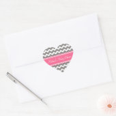 Stickers Baby shower rose Gris Chevron Favoriser l (Enveloppe)