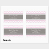 Stickers Baby shower rose Gris Chevron Favoriser l (Feuille)