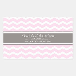 Stickers Baby shower rose Gris Chevron Favoriser l