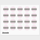 Stickers Baby shower rose Gris Chevron Favoriser l (Feuille)