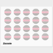 Stickers Baby shower rose Gris Chevron Favoriser l (Feuille)
