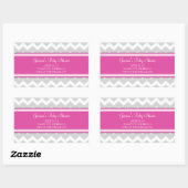 Stickers Baby shower rose Gris Chevron Favoriser l (Feuille)