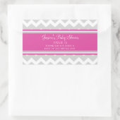 Stickers Baby shower rose Gris Chevron Favoriser l (Sac)