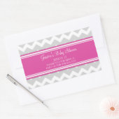 Stickers Baby shower rose Gris Chevron Favoriser l (Enveloppe)