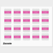 Stickers Baby shower rose Gris Chevron Favoriser l (Feuille)