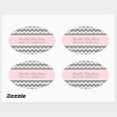 Stickers Baby shower rose Gris Chevron Favoriser l (Feuille)