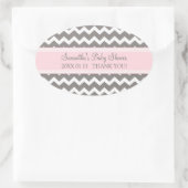 Stickers Baby shower rose Gris Chevron Favoriser l (Sac)