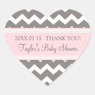 Stickers Baby shower rose Gris Chevron Favoriser l