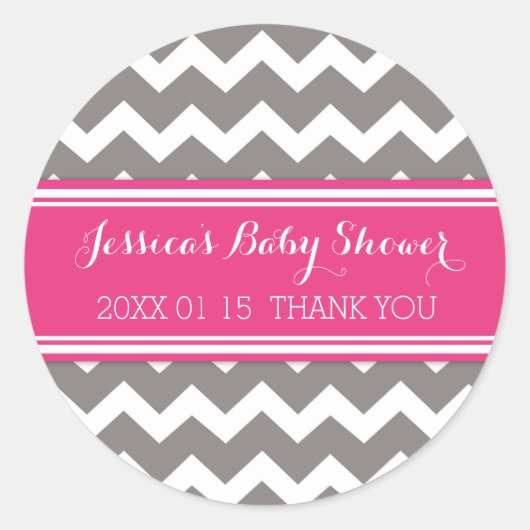 Stickers Baby shower rose gris Favoriser les  (Devant)