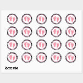 Stickers Baby shower rose Mod Zebra Favoriser (Feuille)