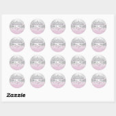 Stickers Baby shower rose Princesse Tiara & dentel (Feuille)