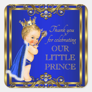 Stickers Baby shower Royal Blue Gold Prince