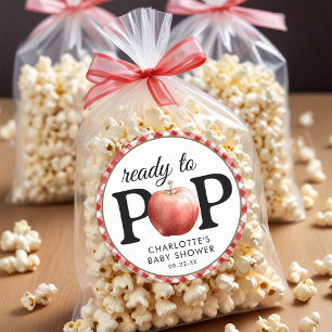 Stickers Baby shower Rustique Apple "Prêt à pop"