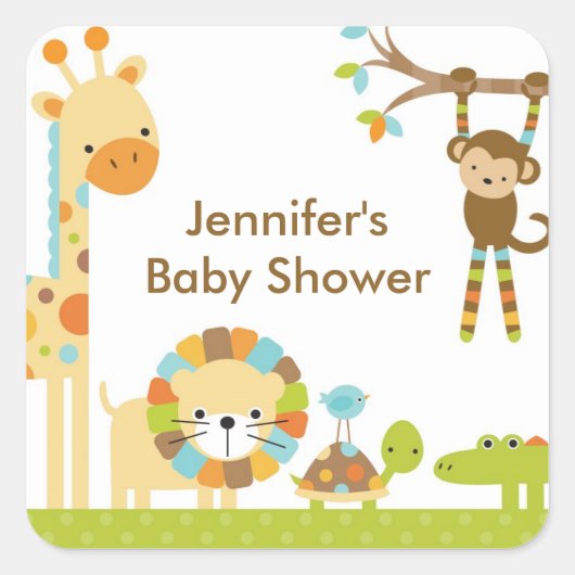 Stickers Baby shower Safari de Mod Jungle (Devant)