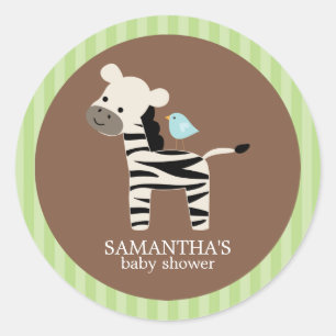Stickers Baby shower Safari Friends