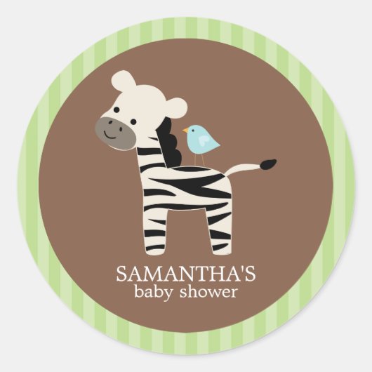 Stickers Baby shower Safari Friends (Devant)