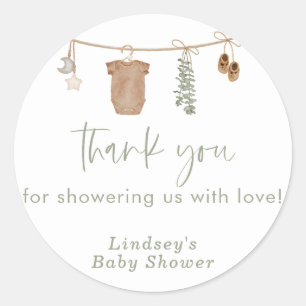 Stickers baby shower, Sage Green Baby shower Favor