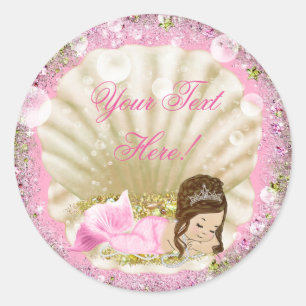 Stickers Baby shower sirène