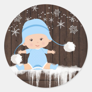 Stickers Baby shower Snowflake garçons