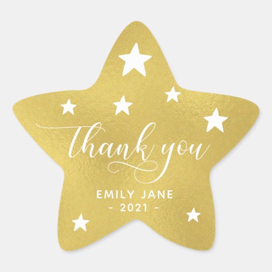 Stickers Baby shower Stars | Gold Faux Foil (Devant)
