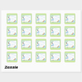 Stickers Baby shower Teddy Bear Blue Shopper (Feuille)