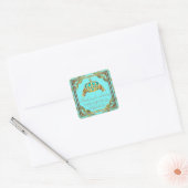 Stickers Baby shower turquoise Blue Gold (Enveloppe)
