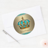 Stickers Baby shower Turquoise Blue Gold (Enveloppe)
