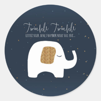 Stickers Baby shower Twinkle Little Star Elephant