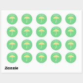 Stickers baby shower vert neutre parapluie vert (Feuille)