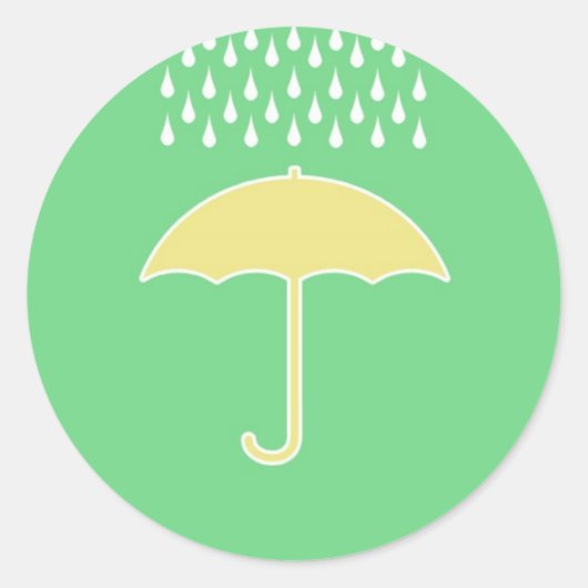 Stickers baby shower vert neutre parapluie vert (Devant)