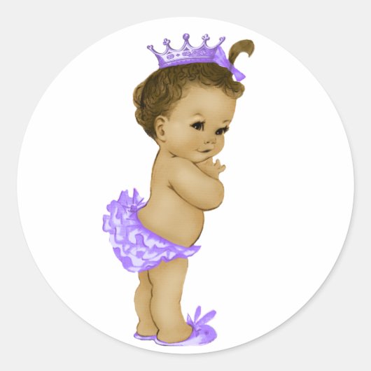 Stickers Baby shower vintage Lavender violet (Devant)