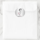 Stickers Baby shower vintage rose princesse (Sac)