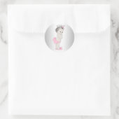 Stickers Baby shower vintage rose princesse (Sac)