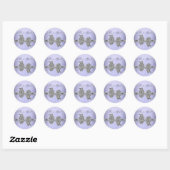 Stickers Baby shower violet et gris élégant (Feuille)