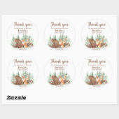 stickers baby shower Woodland merci stickers (Feuille)