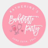 Stickers Bachelorette Rose Et Blanc (Devant)