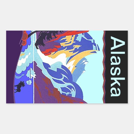 Stickers bagage Vintage voyage Alaska Scrapbook (Devant)