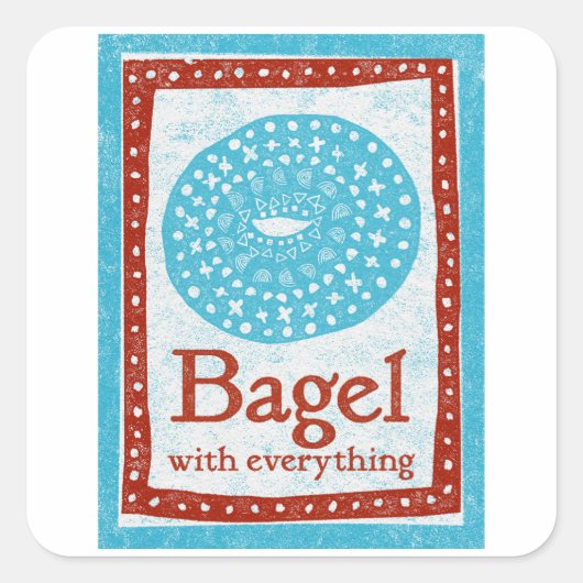 Stickers Bagel - Fun Blue Red Food (Devant)