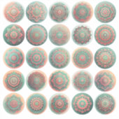Stickers Bali Peach et Green Mandala Feuille de 25 (Devant)