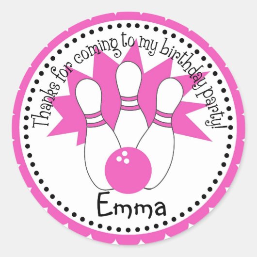 Stickers Ball Bowling Rose (Devant)