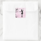 Stickers Ballerina et Fleurs personnalisés (Sac)