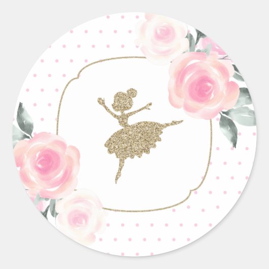 Stickers Ballerina Floral et Or (Devant)