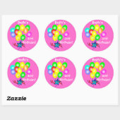 Stickers Ballons d'anniversaire colorés (Feuille)